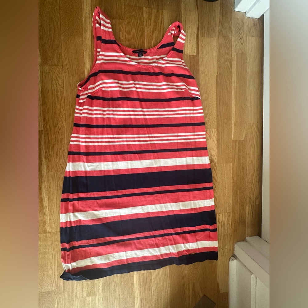 Tommy Hilfiger Striped Red, Navy & White Tank Dress